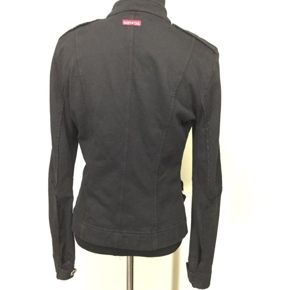 Hard Tail Vintage 90s Y2k Military Inspired Jersey Jacket Black Sz XS - Picture 5 of 5